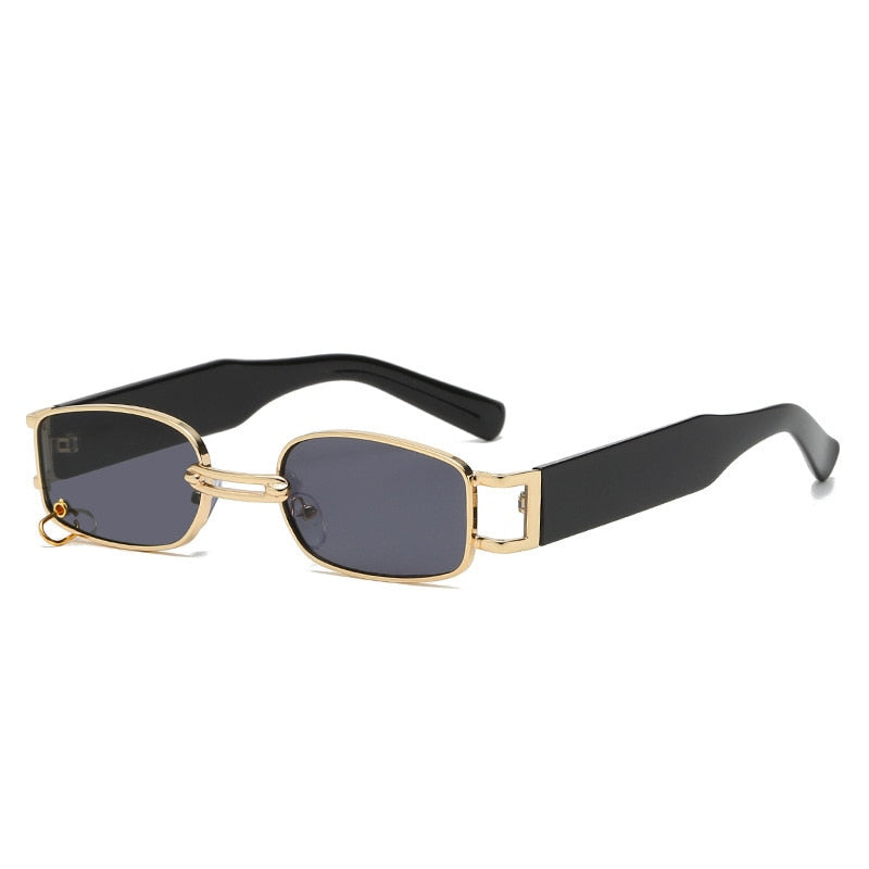 Small Frame Metal Square Sunglasses Ring Buckle Sunglasses