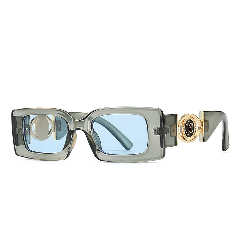 Vintage Fashion Square Luxury Designer Black Sun glasses