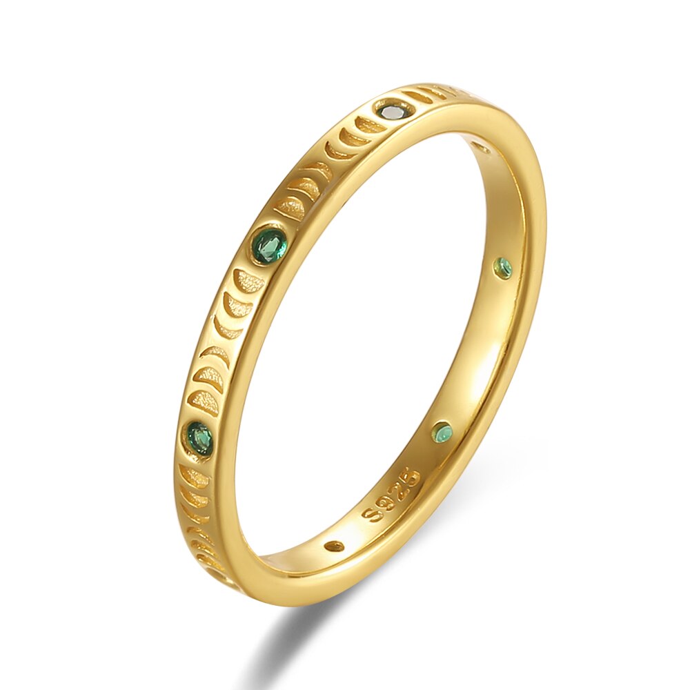 RORU 925 Silver Slim Stacking Trendy Retro Oxidized Zircon Ring