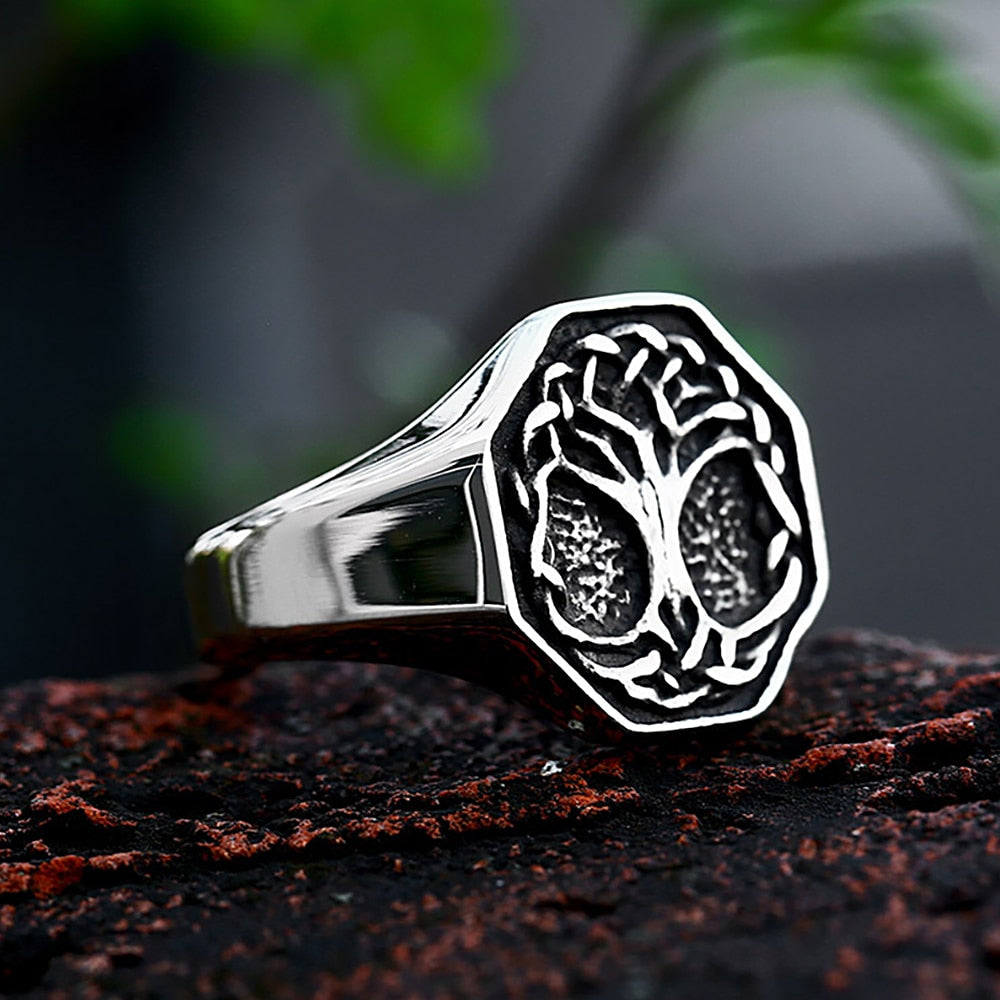 Vintage Viking Tree Of Life Nordic Mythology Stainless Steel Ring