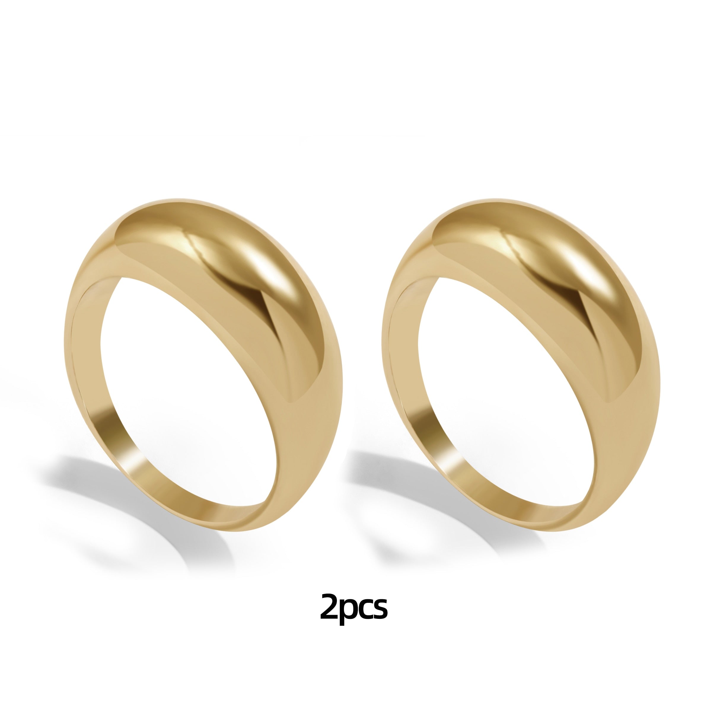 2pcs Punk Geometric Circle Stack Gold Plated Ring