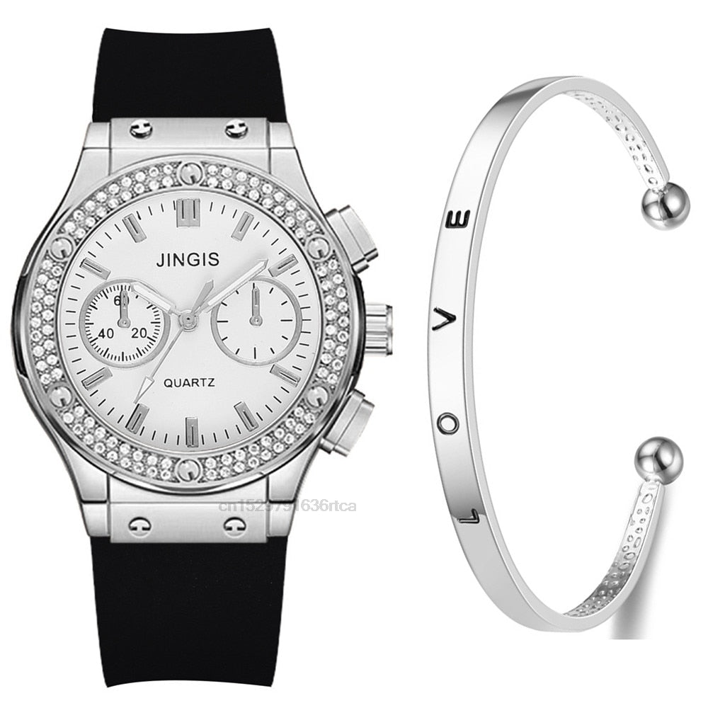 Luxurious Brand Casual Diamond Female Quartz Wristwatch