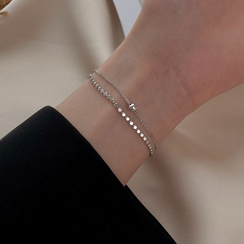 Trendy Elegant Shiny Zirconia Adjustable Chain Bracelet