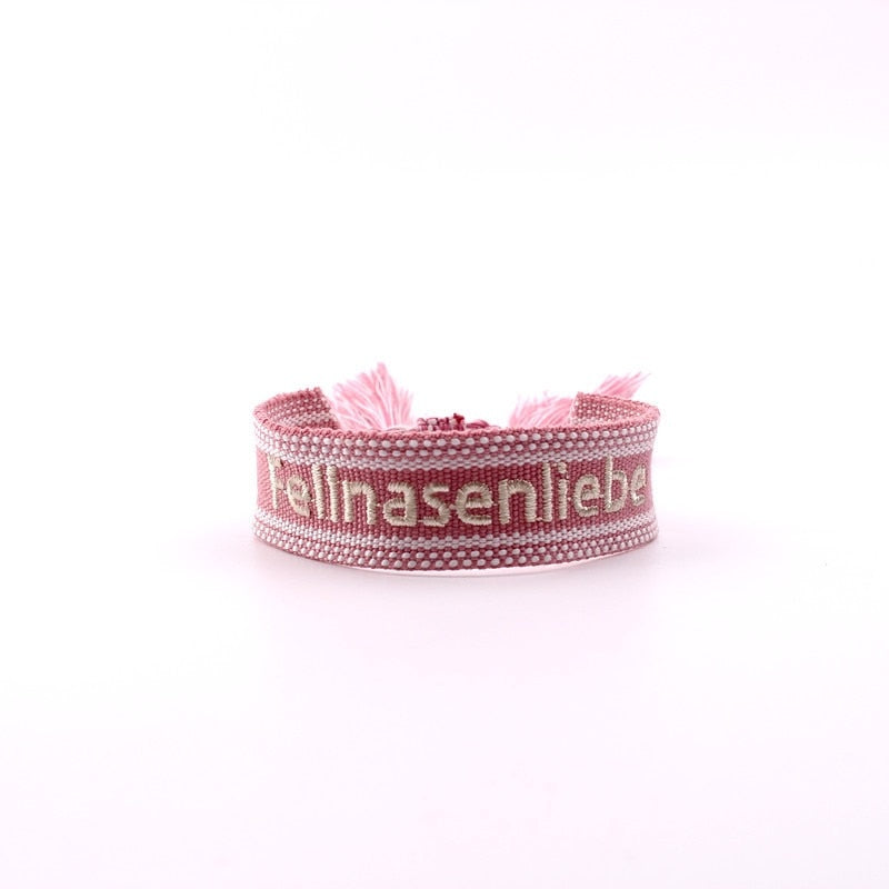 Bohemia Embroidery Letters Woven Tassel Bracele