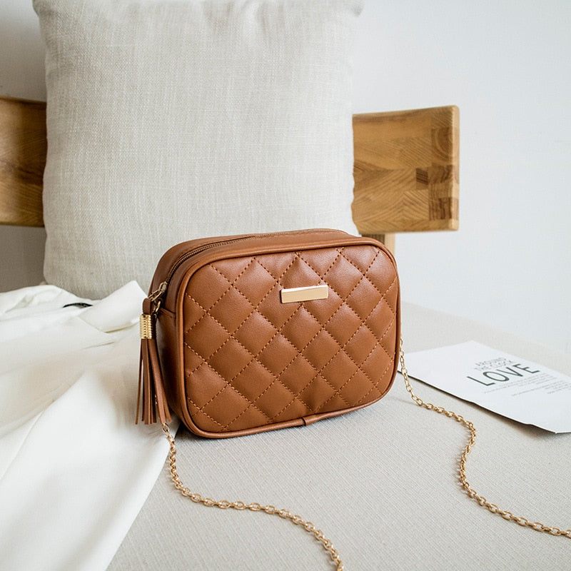 New Fashion Tassel Trend Lingge Embroidery Small Messenger Bag For Women