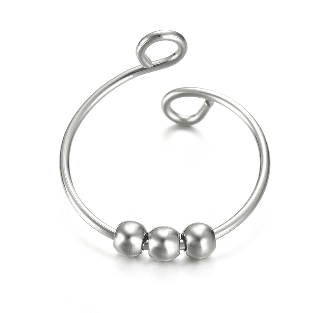Skyrim Stainless Steel Rotate Beads Anxiety Adjustable Ring