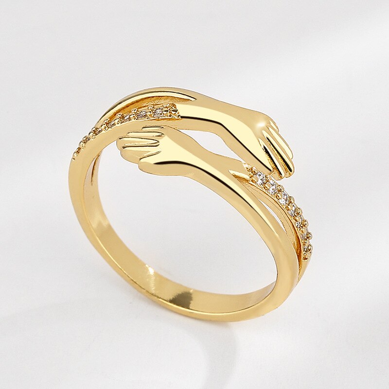 Zircon Moon Star Stainless Steel Adjustable Finger Ring