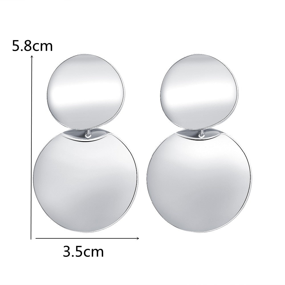 Big Black Flower Hanging Earrings For Women Exaggerated Rock Personality