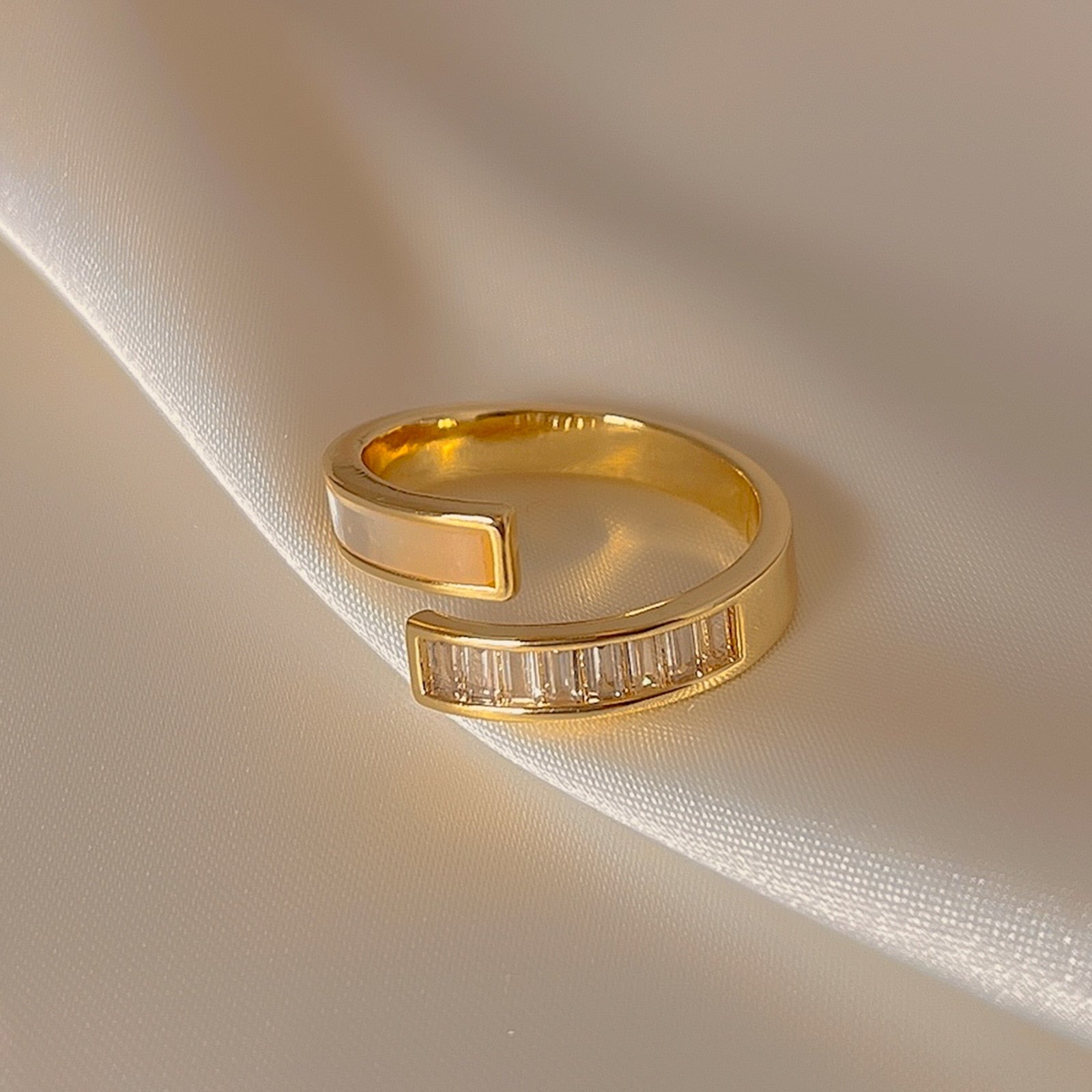LATS French Retro Drop Glaze Gold Color Open Ring - Jeglowstore