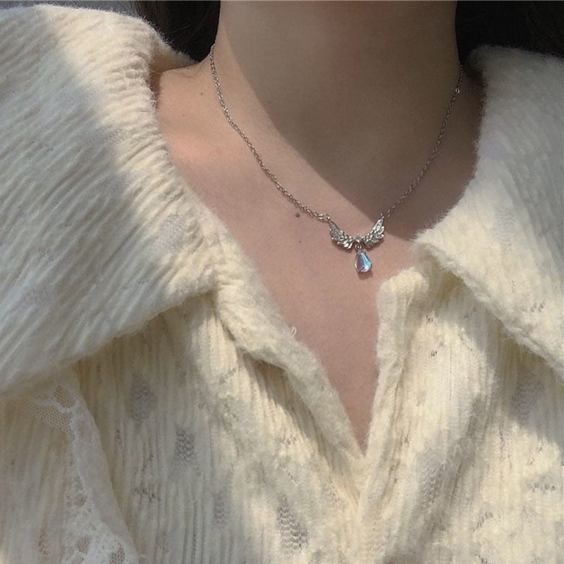 New Shiny Butterfly Double Layer Clavicle Chain Necklace