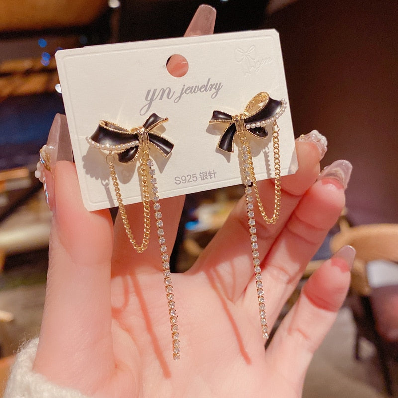 South Korea new flower tassel long earring