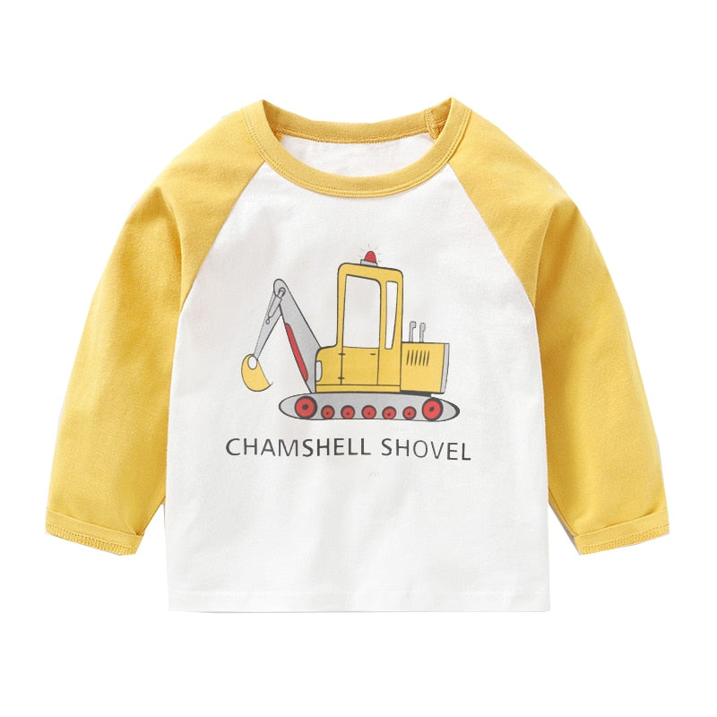 T-shirt for Cute Cartoon Cotton Long Sleeve Top Spring Kids Clothing