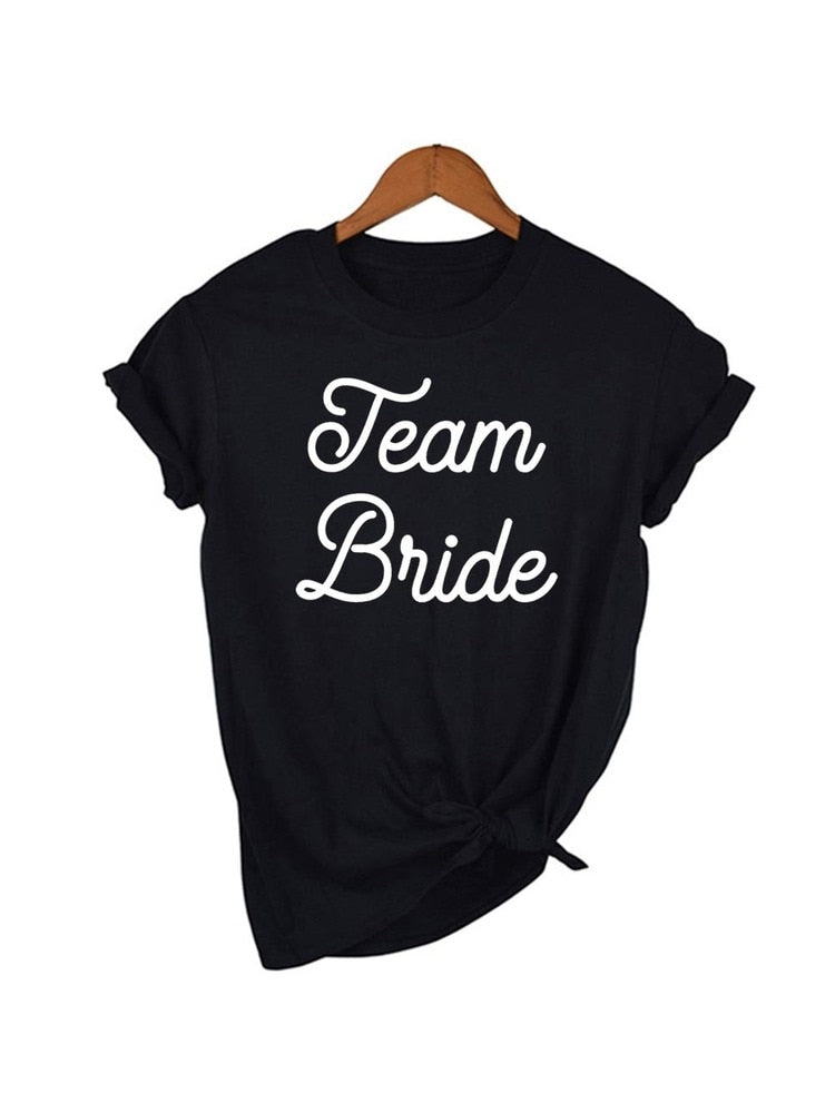 Bride Graphic T-shirt Casual Wedding Female Top