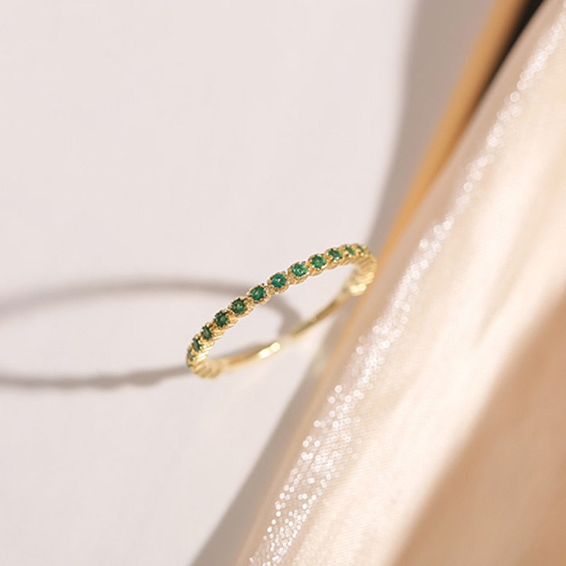 Trendy Fine 14k Real Gold Emerald Opening Rings - Jeglowstore