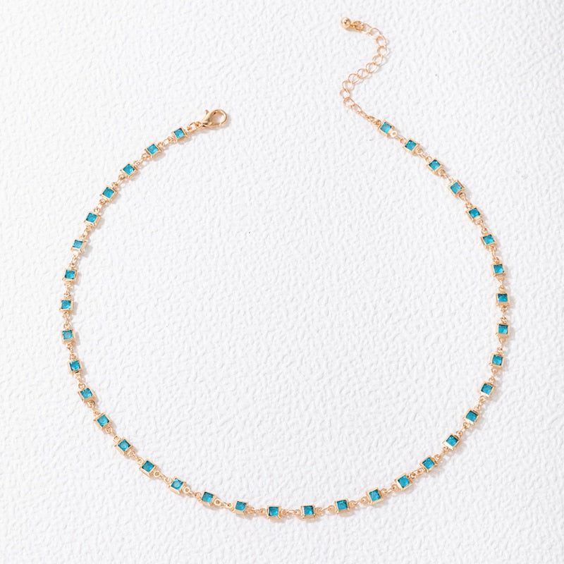 Tocona Bohemian Colorful Tassel Clavicle Chain Beaded Necklace