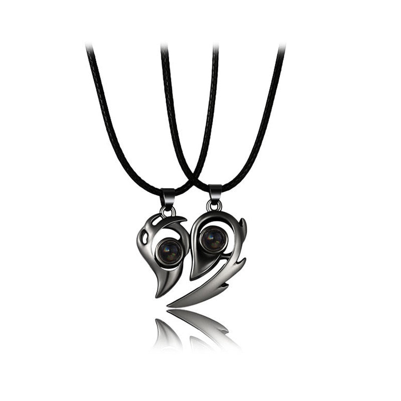 2Pcs Magnetic Heart Couple Necklace