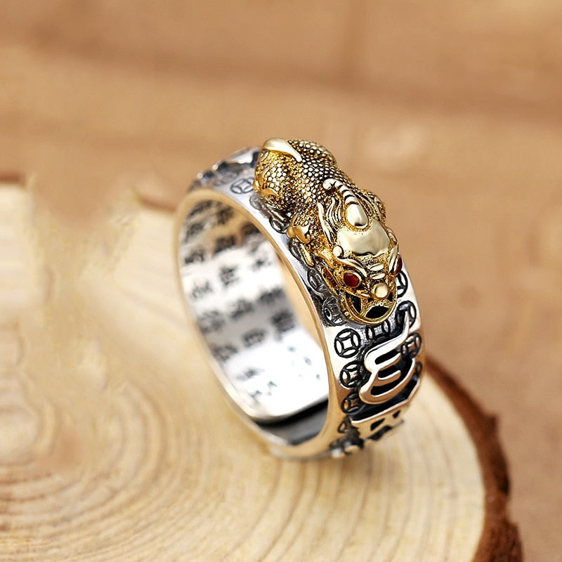 Chinese silver Plated Copper Coins Adjustable Ring