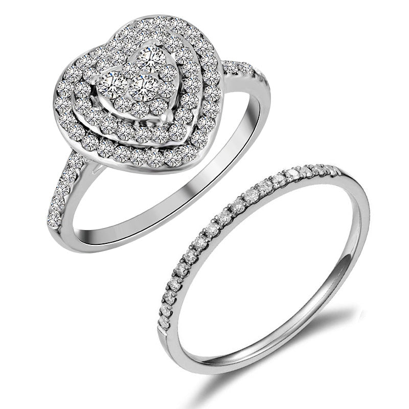 Trendy Crystal Engagement Claws White Zircon Cubic elegant Ring