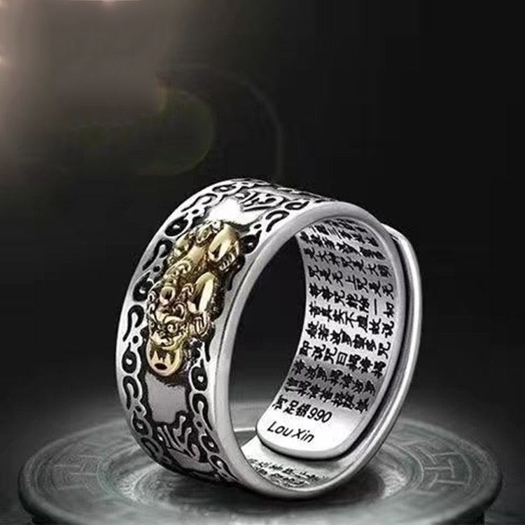 Chinese silver Plated Copper Coins Adjustable Ring