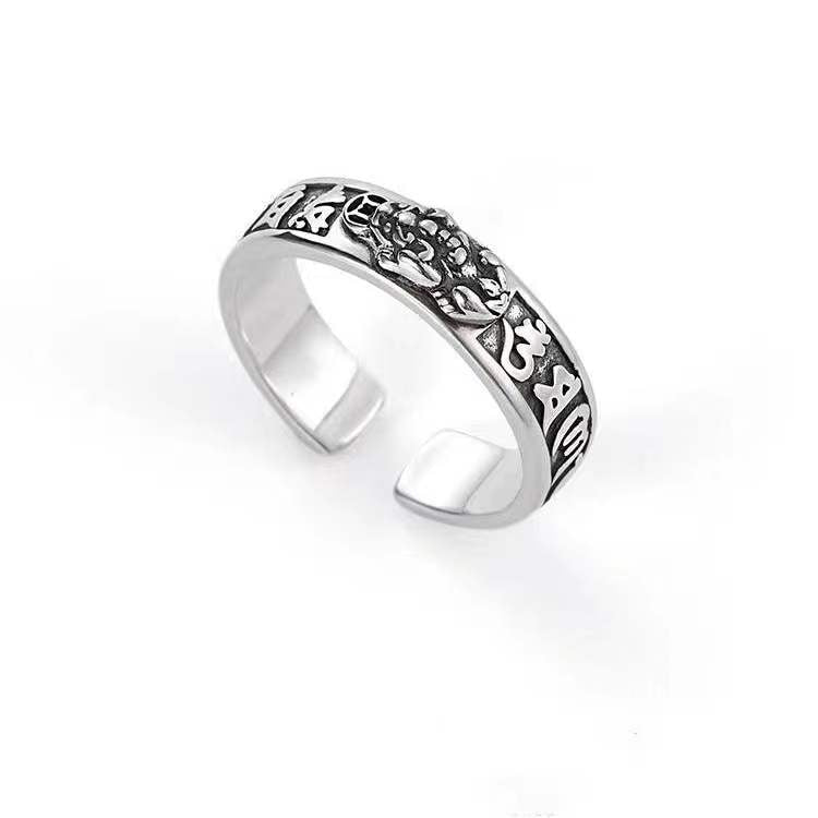 Chinese silver Plated Copper Coins Adjustable Ring