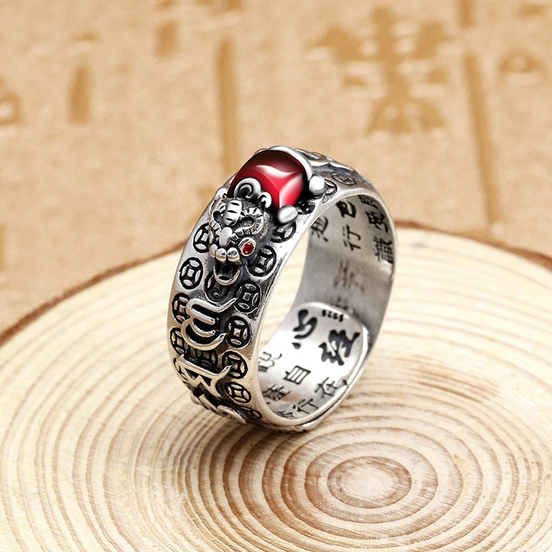 Chinese silver Plated Copper Coins Adjustable Ring