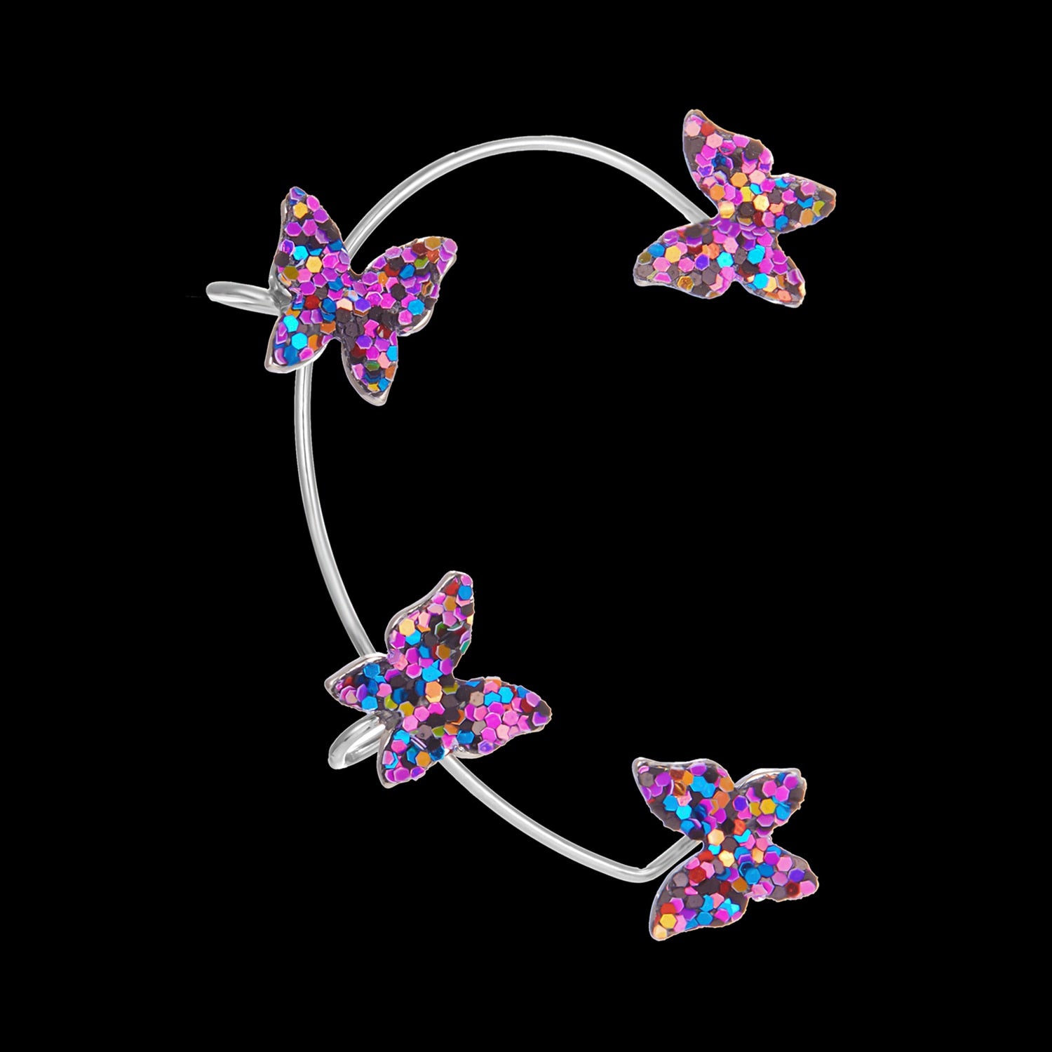 Korean Style Sparkling Zircon Butterfly Ear Clips Without Piercing
