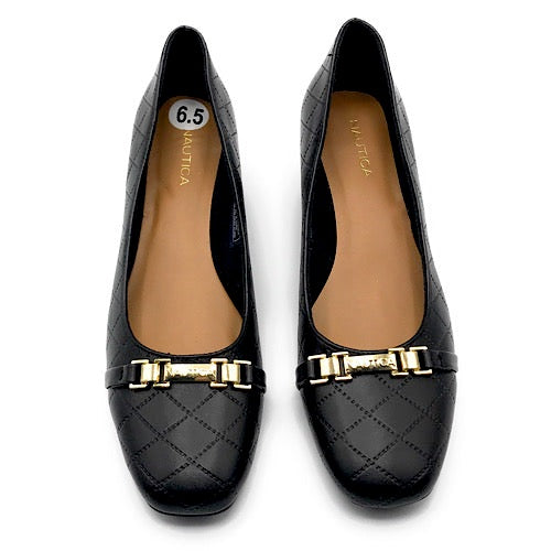 Women square high heal leather shoes office lady pure Nautica fashion shoe e