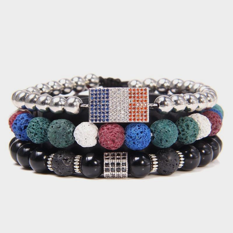 France Flag Bracelets Healing Stone - Shopeasywear