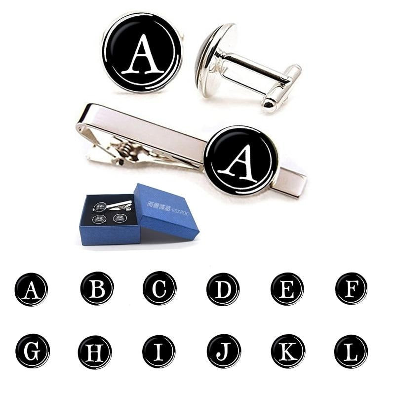 26 Alphabet Letters Print Personality Men Tie Clip Set - Shopeasywear