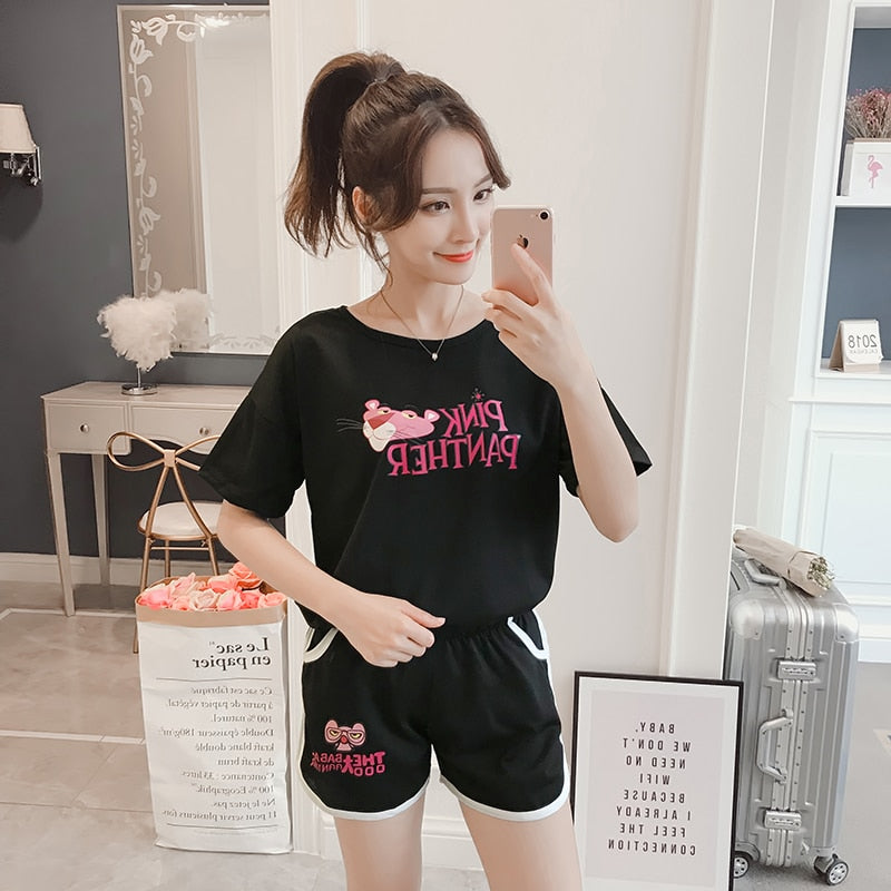Summer Short Cartoon Women's Pajamas