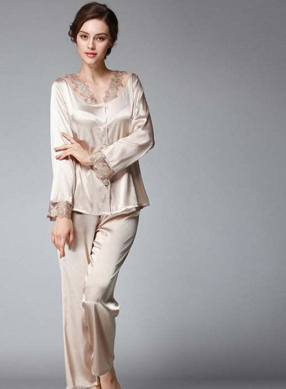 Women pajamas With Two-Piece Long Sleeve Pants