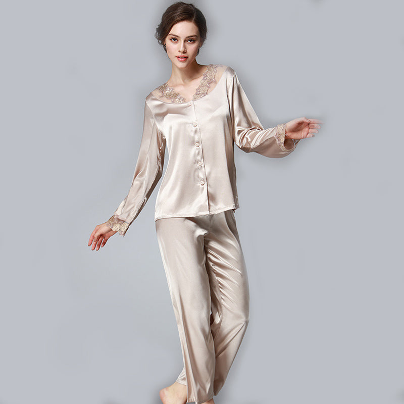 Women pajamas With Two-Piece Long Sleeve Pants
