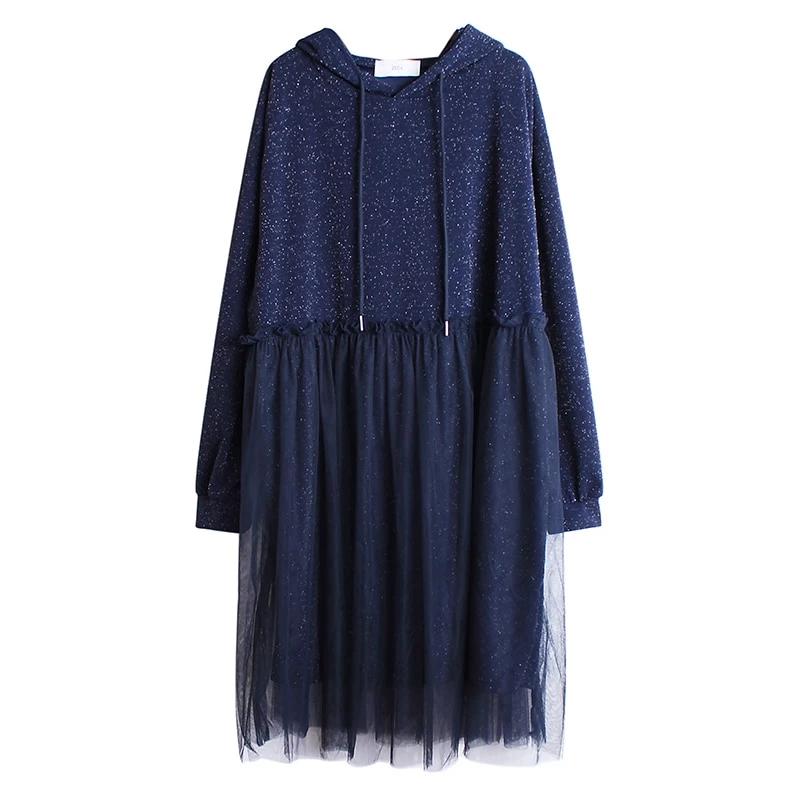 New Hooded Long Sleeve Loose Fit Fashion Dress - Shopeasywear
