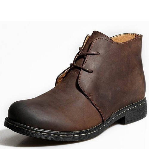 Men Brown Leather Boots