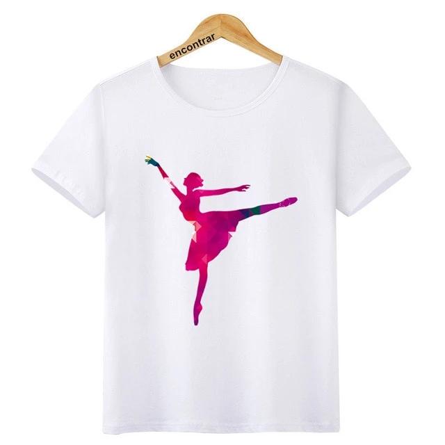 Kids Ballet Dancing Girl Print O-Neck T Shirt - Shopeasywear