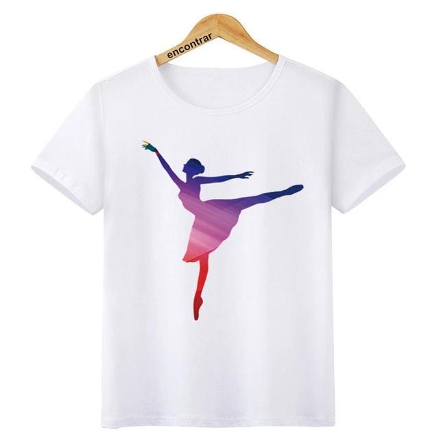 Kids Ballet Dancing Girl Print O-Neck T Shirt - Shopeasywear
