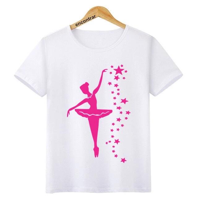 Kids Ballet Dancing Girl Print O-Neck T Shirt - Shopeasywear