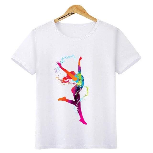 Kids Ballet Dancing Girl Print O-Neck T Shirt - Shopeasywear
