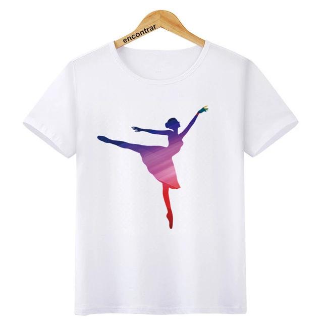 Kids Ballet Dancing Girl Print O-Neck T Shirt - Shopeasywear