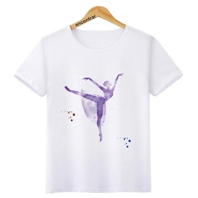 Kids Ballet Dancing Girl Print O-Neck T Shirt - Shopeasywear