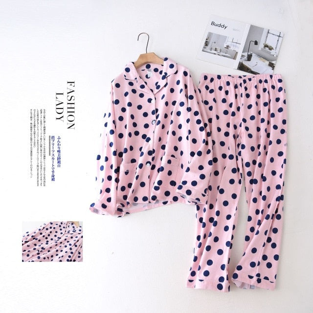 100% Brushed Cotton Women Pajama Sets - Jeglow store