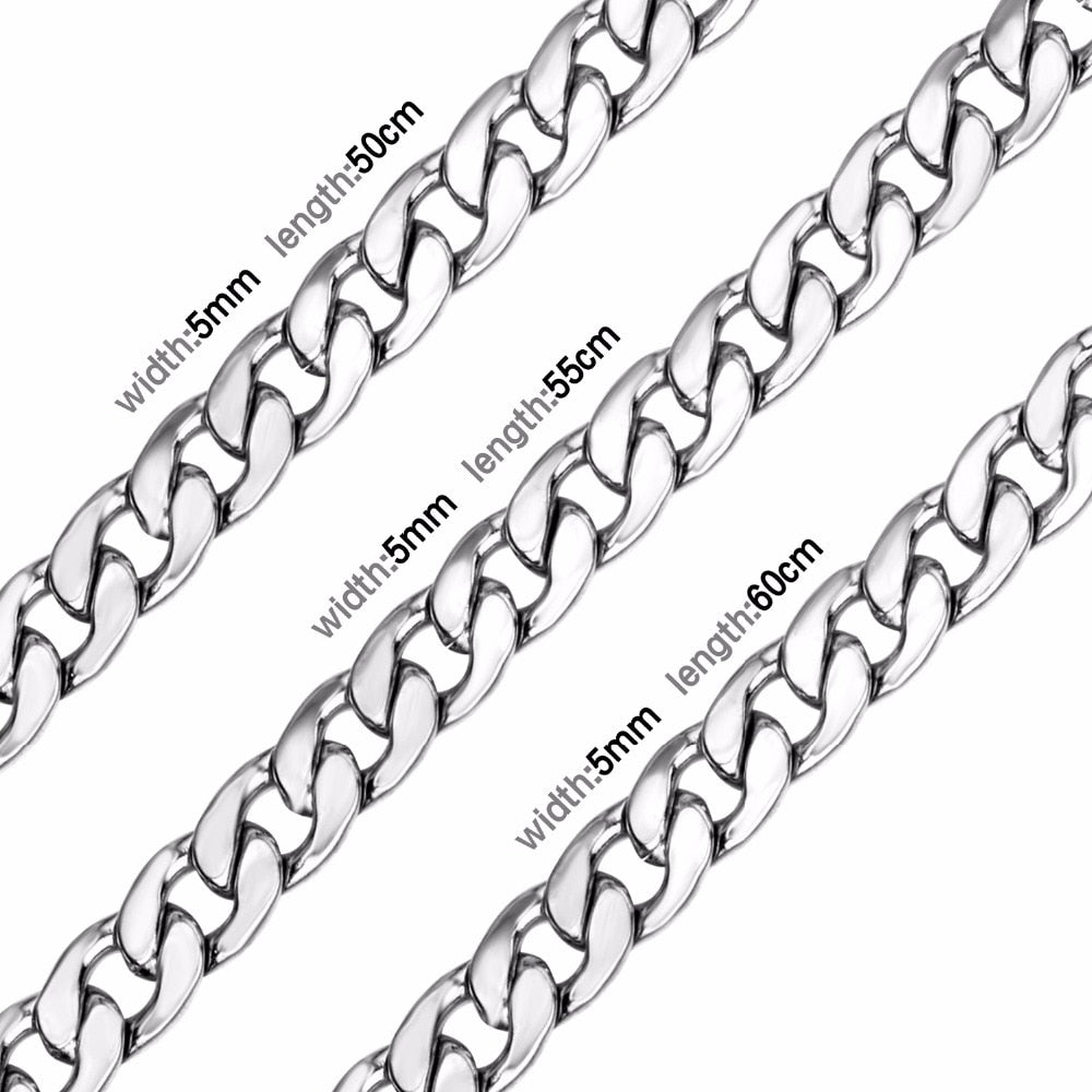 Silver-color Chain Necklace For Men - Shopeasywear