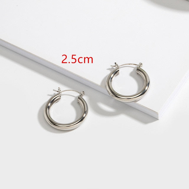 Geometric Round Big Hoop Earrings - Shopeasywear