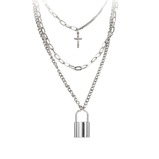 Metal Silver Cross Pendants Necklace - Shopeasywear