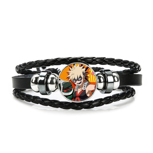 Boku No Hero Academia Bracelet My Hero Academia Charms Bracelet Kids Boy Punk Multilayer Leather Bracelets Jewelry - Shopeasywear