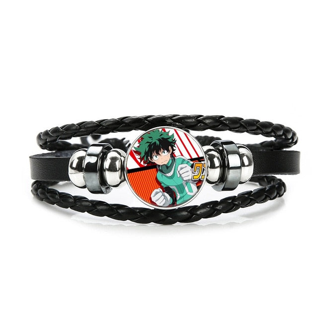 Boku No Hero Academia Bracelet My Hero Academia Charms Bracelet Kids Boy Punk Multilayer Leather Bracelets Jewelry - Shopeasywear