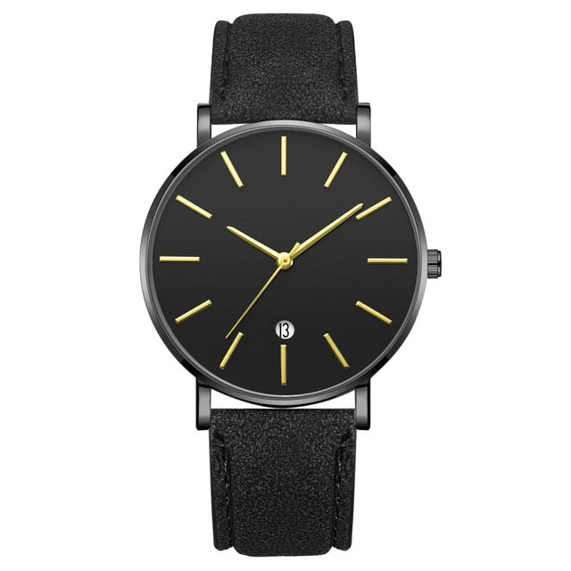 Synthetic Leather Analog Quartz Watch - Shopeasywear