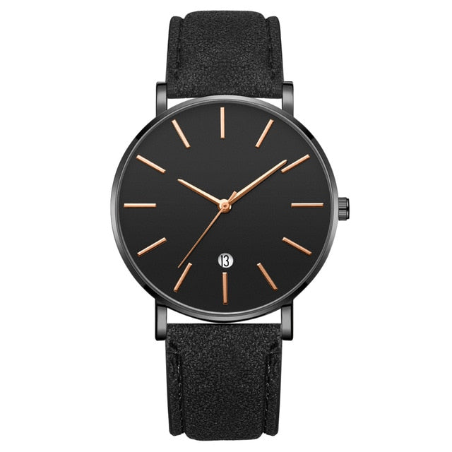 Synthetic Leather Analog Quartz Watch - Shopeasywear