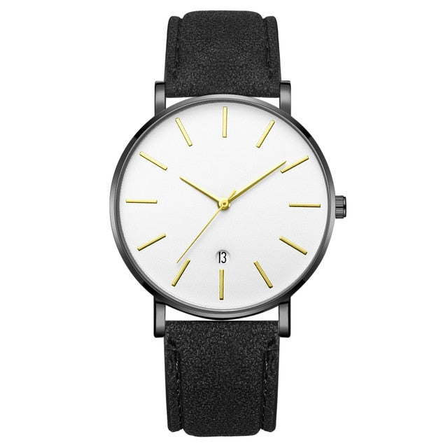 Synthetic Leather Analog Quartz Watch - Shopeasywear