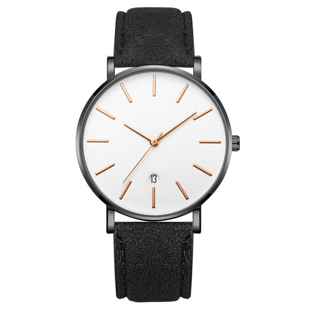 Synthetic Leather Analog Quartz Watch - Shopeasywear